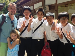 Post-interview pic with junior high students